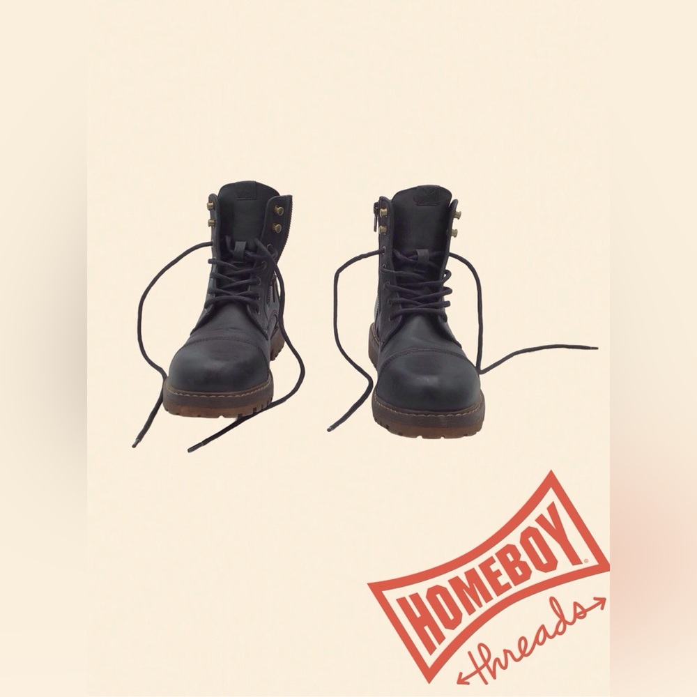 Denver Hayes Black Lace-Up Boots